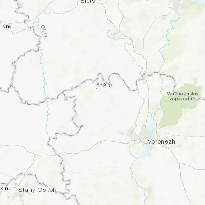 Map showing location of Zemlyansk (51.904100, 38.733400)