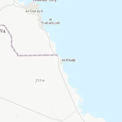 Map showing location of Al Khafjī (28.439050, 48.491320)