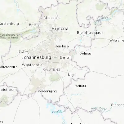 Map showing location of Brakpan (-26.236560, 28.369380)