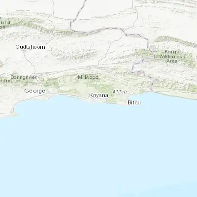 Map showing location of Knysna (-34.036270, 23.047130)