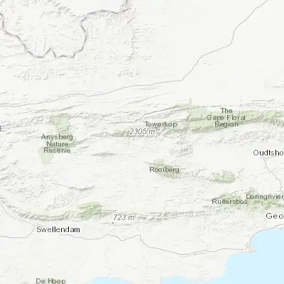 Map showing location of Ladismith (-33.493310, 21.267550)