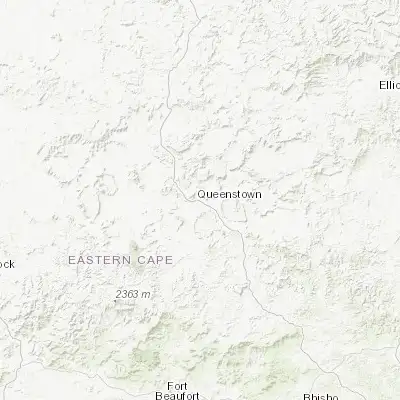 Map showing location of Queenstown (-31.897560, 26.875330)