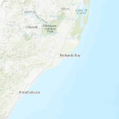 Map showing location of Richards Bay (-28.783010, 32.037680)