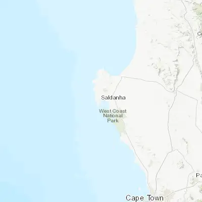 Map showing location of Saldanha (-33.011670, 17.944200)