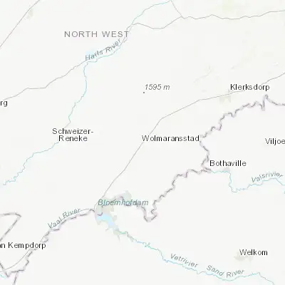 Map showing location of Wolmaransstad (-27.197400, 25.983110)