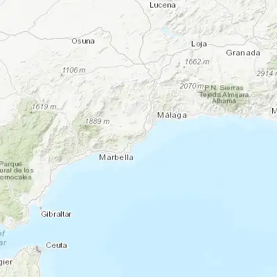 Map showing location of Benalmádena (36.596100, -4.572670)