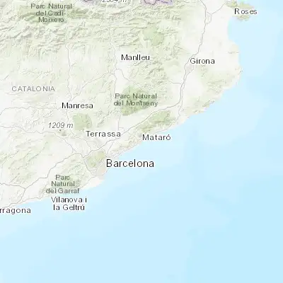 Map showing location of Mataró (41.542110, 2.444500)