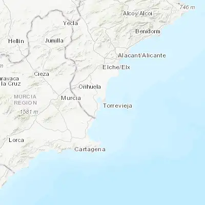 Map showing location of Torrevieja (37.978720, -0.682220)