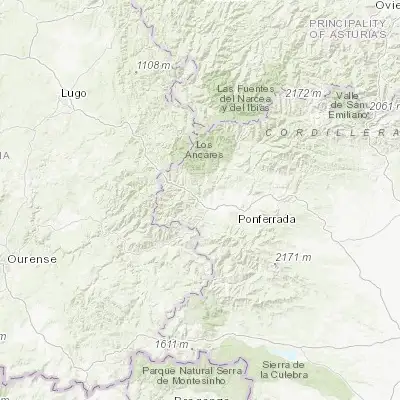 Map showing location of Villafranca del Bierzo (42.606010, -6.810690)