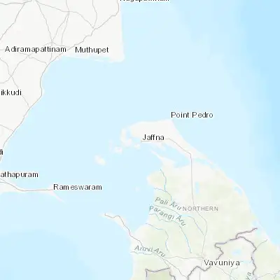 Map showing location of Jaffna (9.668450, 80.007420)