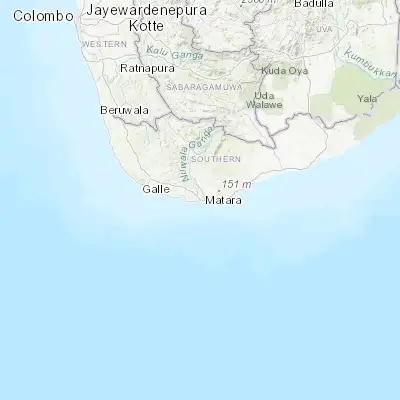 Map showing location of Matara (5.948510, 80.535280)