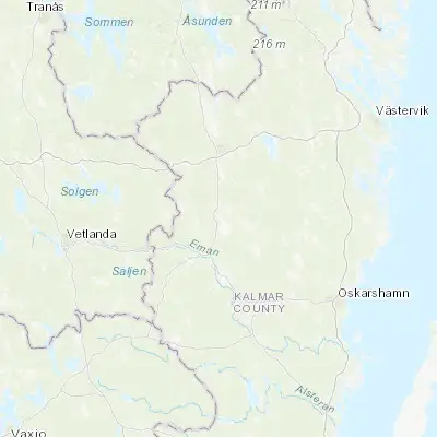 Map showing location of Hultsfred (57.488150, 15.843570)