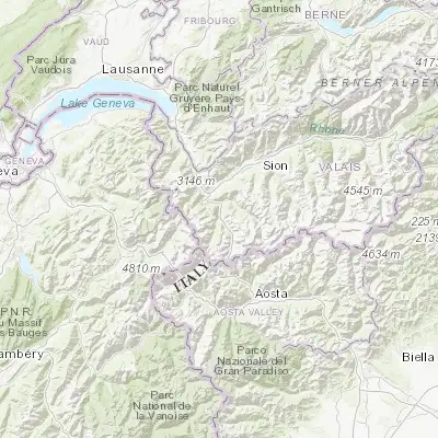 Map showing location of Orsières (46.029030, 7.144370)