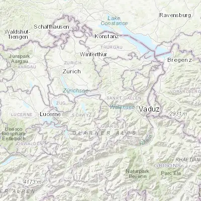 Map showing location of Reichenburg (47.170970, 8.977040)