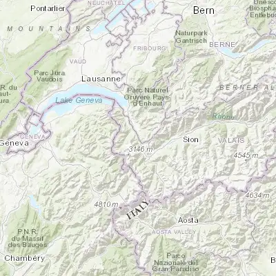 Map showing location of Saint-Maurice (46.218260, 7.003200)