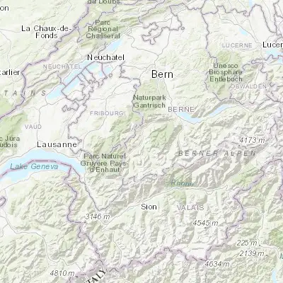 Map showing location of Zweisimmen (46.555390, 7.373020)