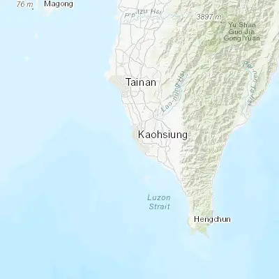 Map showing location of Kaohsiung (22.616260, 120.313330)