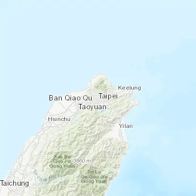 Map showing location of Taipei (25.047760, 121.531850)