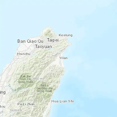 Map showing location of Yilan (24.757000, 121.753000)