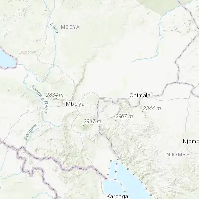 Map showing location of Igurusi (-8.850000, 33.850000)