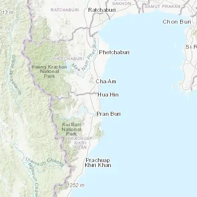 Map showing location of Hua Hin (12.570650, 99.958760)