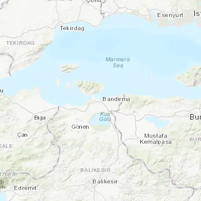 Map showing location of Bandırma (40.352220, 27.976670)