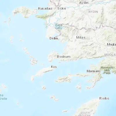 Map showing location of Bodrum (37.038330, 27.429170)