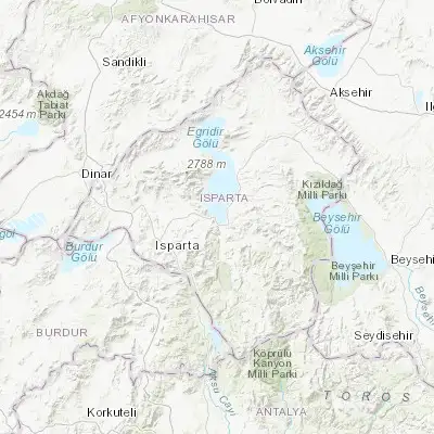 Map showing location of Eğirdir (37.874620, 30.850420)