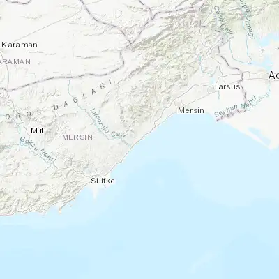 Map showing location of Erdemli (36.604980, 34.308360)