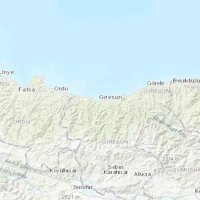 Map showing location of Giresun (40.916980, 38.387410)