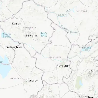 Map showing location of Hacıbektaş (38.940770, 34.557700)