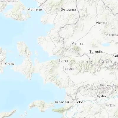 Map showing location of İzmir (38.412730, 27.138380)