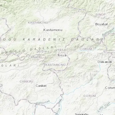 Map showing location of Tosya (41.015450, 34.040130)