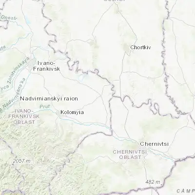 Map showing location of Cherniatyn (48.660340, 25.448320)