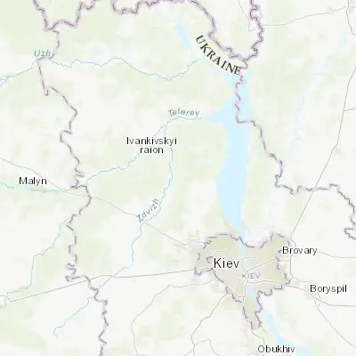 Map showing location of Katiuzhanka (50.805950, 30.137630)