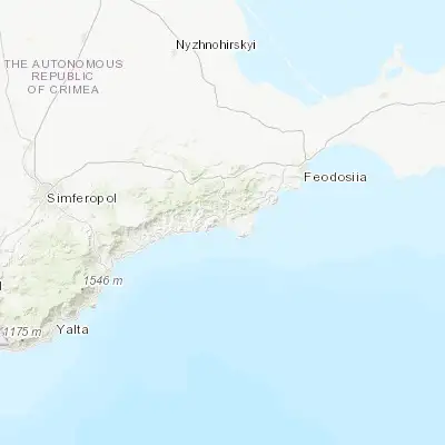 Map showing location of Sudak (44.849240, 34.974710)