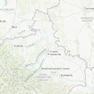 Map showing location of Yamnytsia (48.986050, 24.709570)