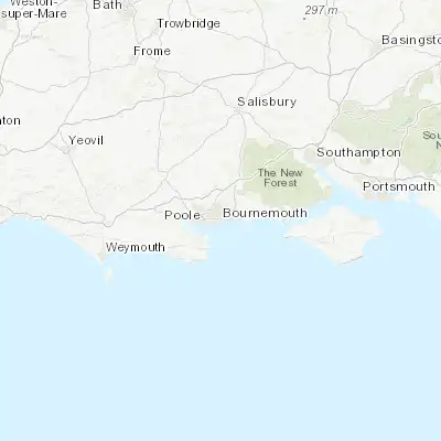 Map showing location of Bournemouth (50.720480, -1.879500)