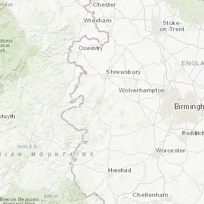 Map showing location of Church Stretton (52.537780, -2.801490)