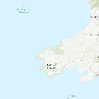 Map showing location of Fishguard (51.993760, -4.976310)