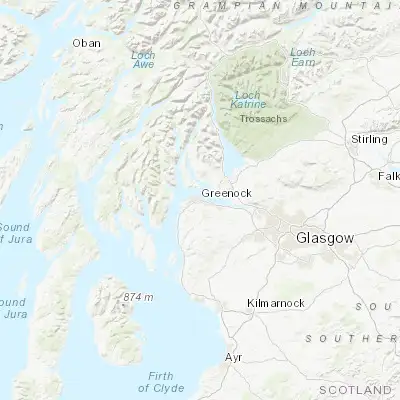 Map showing location of Greenock (55.948380, -4.761210)