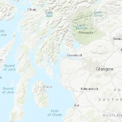 Map showing location of Inverkip (55.908310, -4.870510)