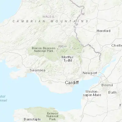 Map showing location of Merthyr Tydfil (51.747940, -3.377790)