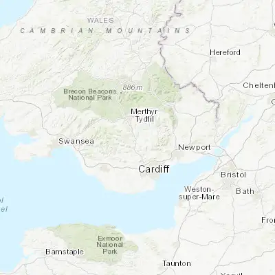 Map showing location of Treharris (51.664570, -3.307250)