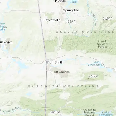 Map showing location of Alma (35.477870, -94.221880)