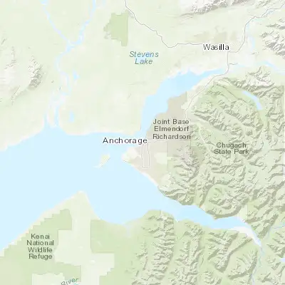 Map showing location of Anchorage (61.218060, -149.900280)