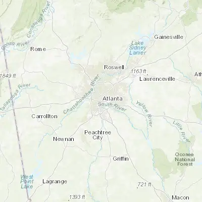 Map showing location of Atlanta (33.749000, -84.387980)