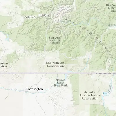 Map showing location of Bayfield (37.225560, -107.598110)