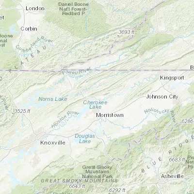 Map showing location of Bean Station (36.343700, -83.284060)