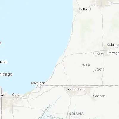 Map showing location of Benton Harbor (42.116710, -86.454190)